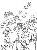 coloriage Arielle la petite sirene et son petit frere